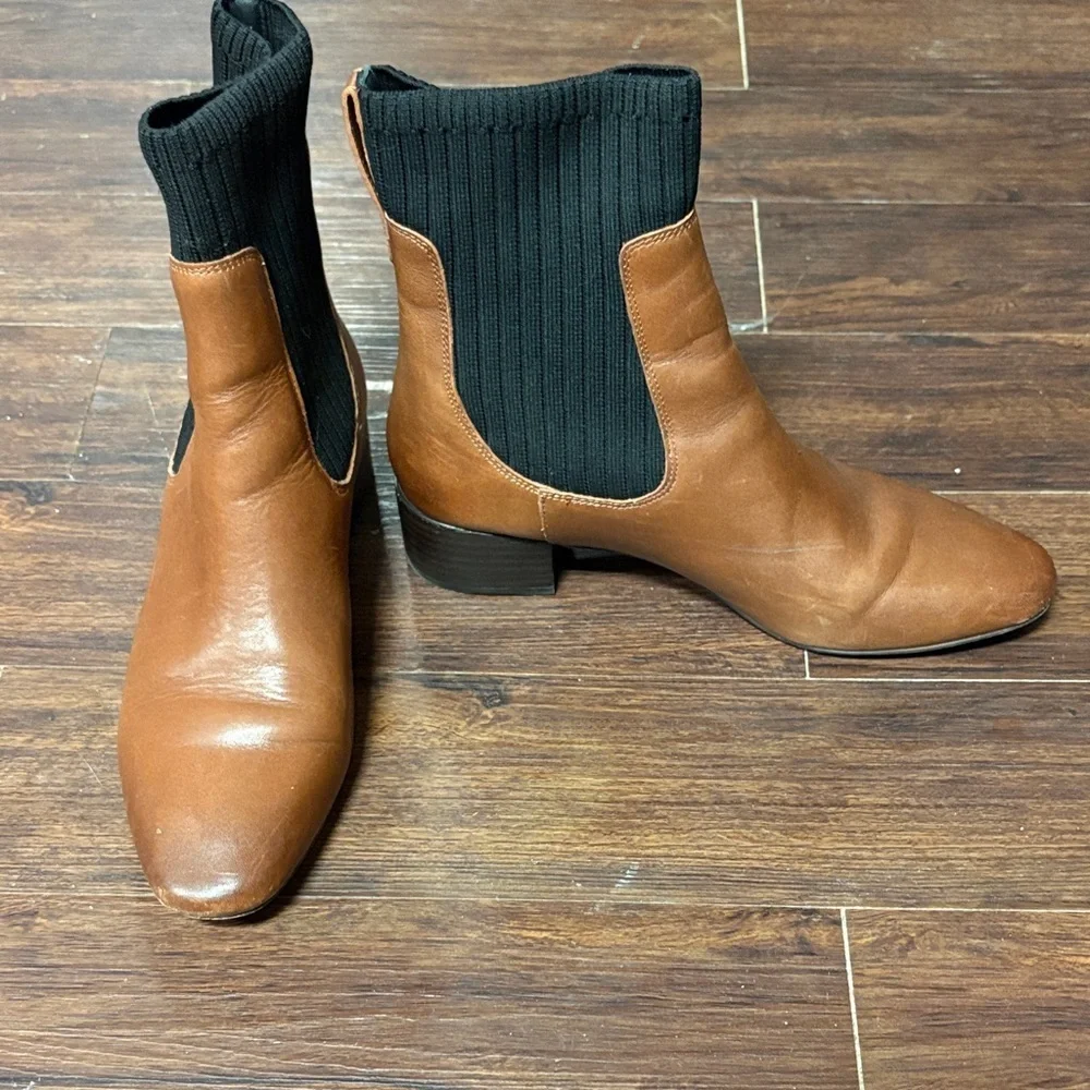 J Crew Brown Leather Ankle Boots